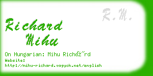 richard mihu business card